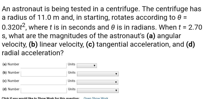 An astronaut is being tested in a centrifuge