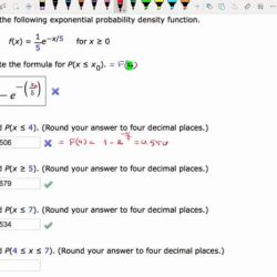 Consider the following exponential probability density function